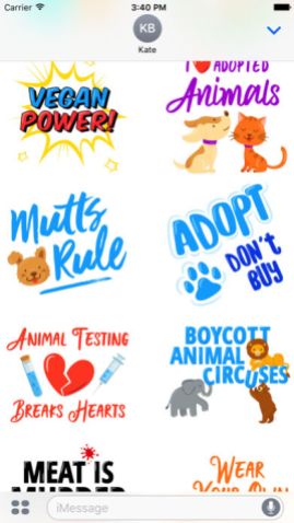 Animal rights stickers emoji peta
